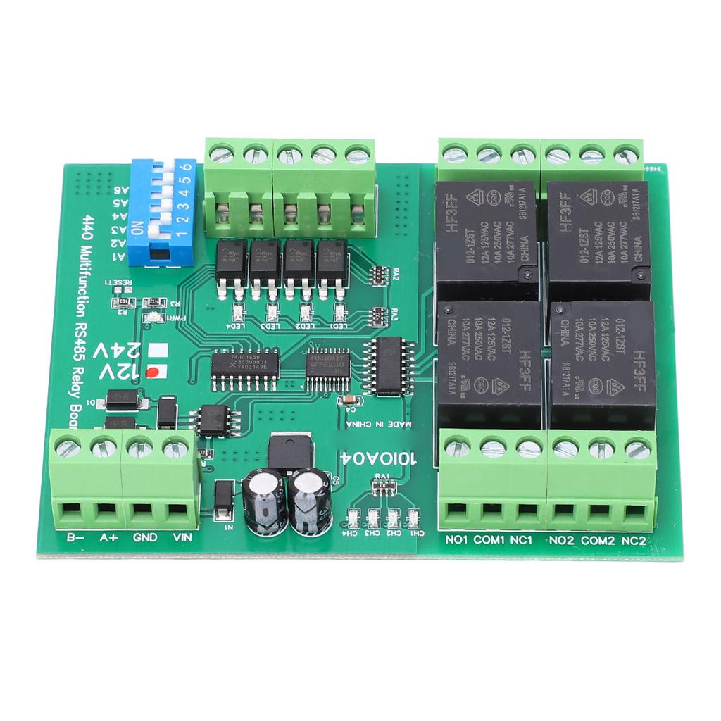 4-канальный релейный модуль Многофункциональная плата реле RS485 для электрооборудования DC 12V