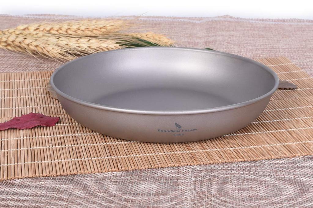 Boundless Voyage Titanium Round Plate, Unbreakable, Rust-Resistant, Lightweight, Pure Titanium, Dishwasher Safe, Perfect for Home, Outdoors, and