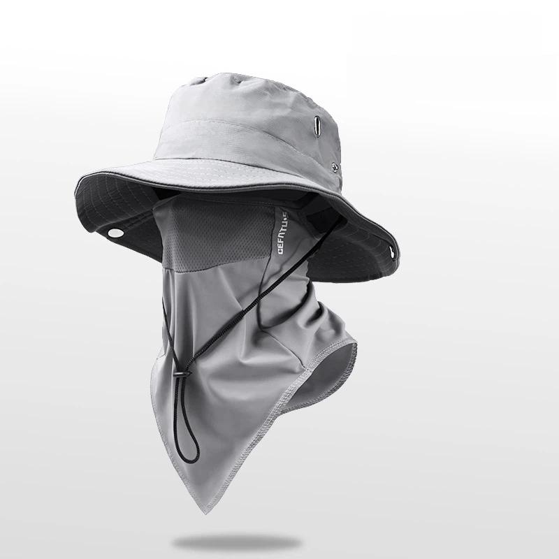 Bucket Hat With Neck Cover, Sun Protection Wide-Brim Hat, Breathable And Foldable Fishing Hat, Unisex, For Outdoor Hiking, Beach, And Camping