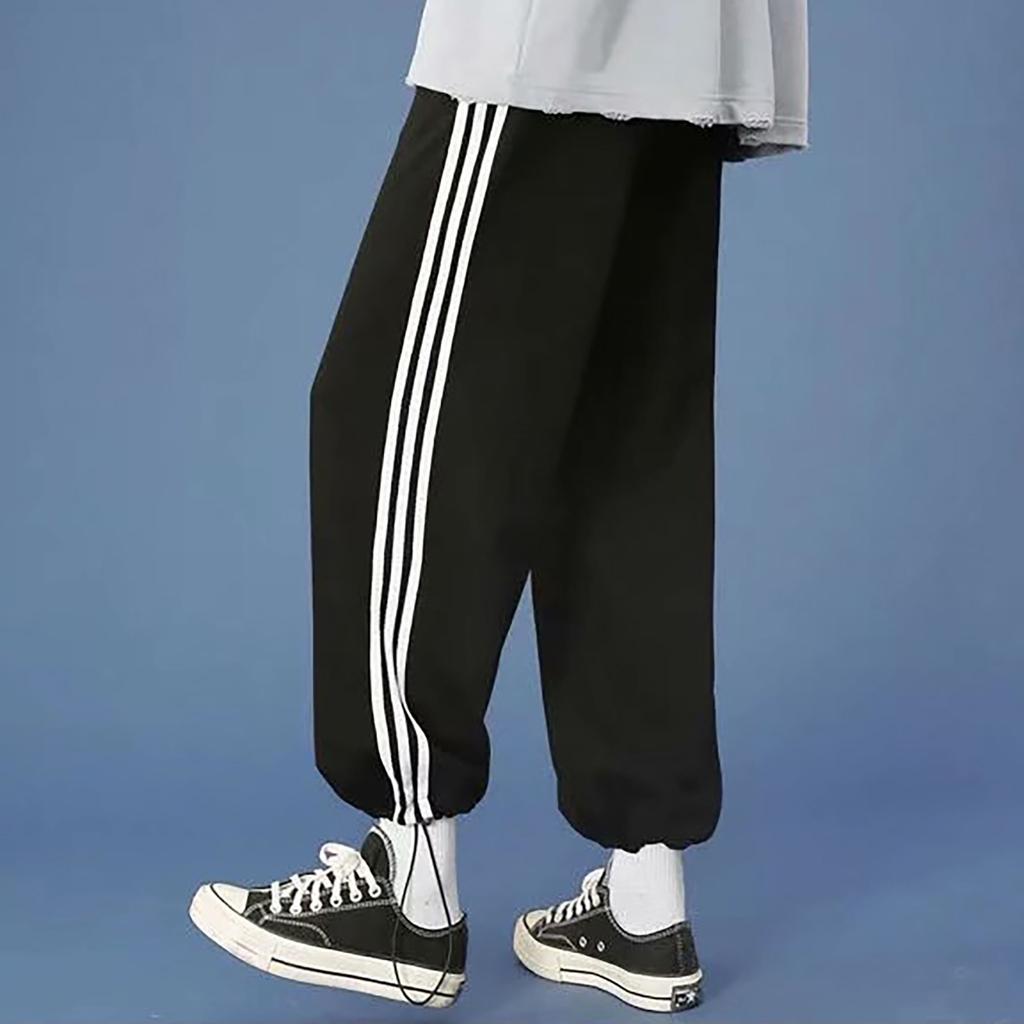 Повседневные брюки для мужчин на весну и универсальные свободные прямые спортивные брюки с девятью точками на завязках
