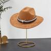 Cowboy Hat for Women And Men Shapeable Brim Western Cowgirl Hat with Bull Head Band Decoration Faux Suede Roll-up Fedora Hat