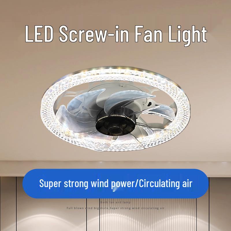 Скандинавский светодиодный потолочный вентилятор с пультом - Минималистичный круглый дизайн для современной спальни или ресторана