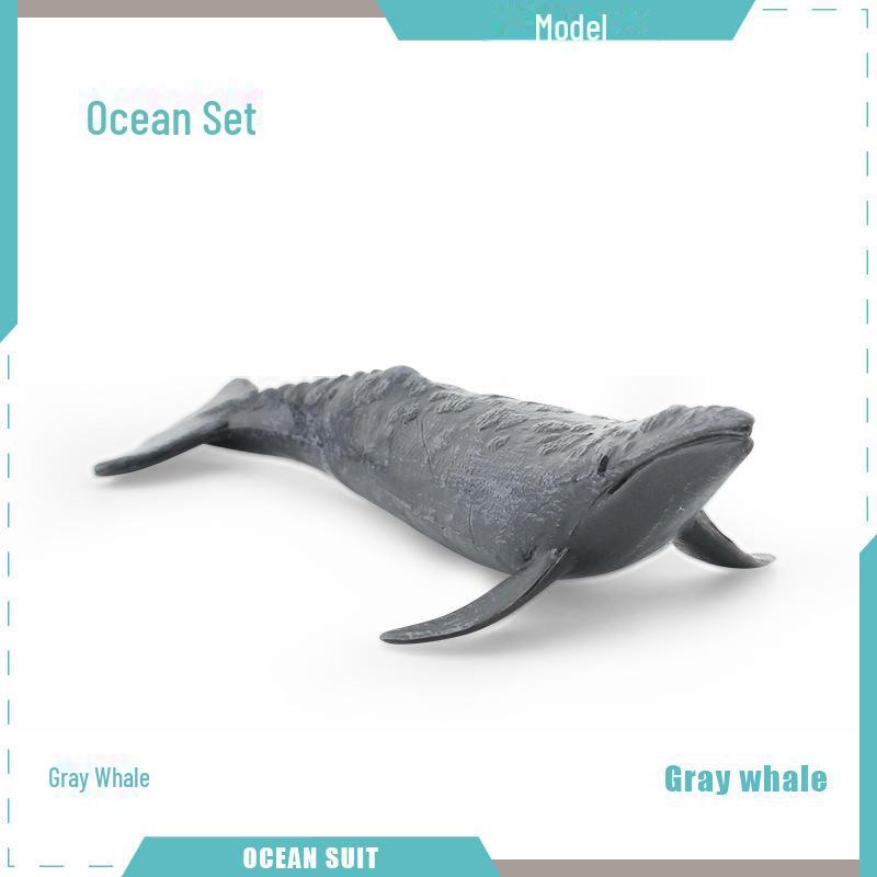 Набор моделей морских животных: Акула, черепаха, дельфин, кит, пингвин, краб и существа морского дна
