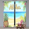 Aloha Curtain Hawaiian Tropical Beach Summer Landscape Birthday Party Decorations Drapes All Season Charm Living Room Set Of 2 Made Polyester Washable