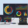USB 3.0 Type C на HDTV VGA Адаптер для Двух Мониторов 1080P Конвертер Plug and Play для Ноутбука ПК