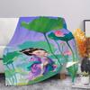 Traditional costume cute girl pattern Flannel printed blanket suitable for all seasons suitable for room office sofa and travel