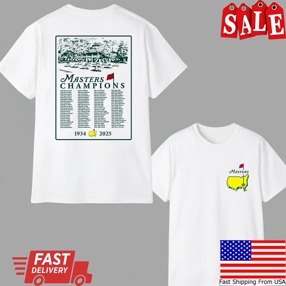 Тройка Мастерс 2025 Огаста 91 Год, Футболка для Гольфа Подарки для Мужчин и Женщин Унисекс Футболка