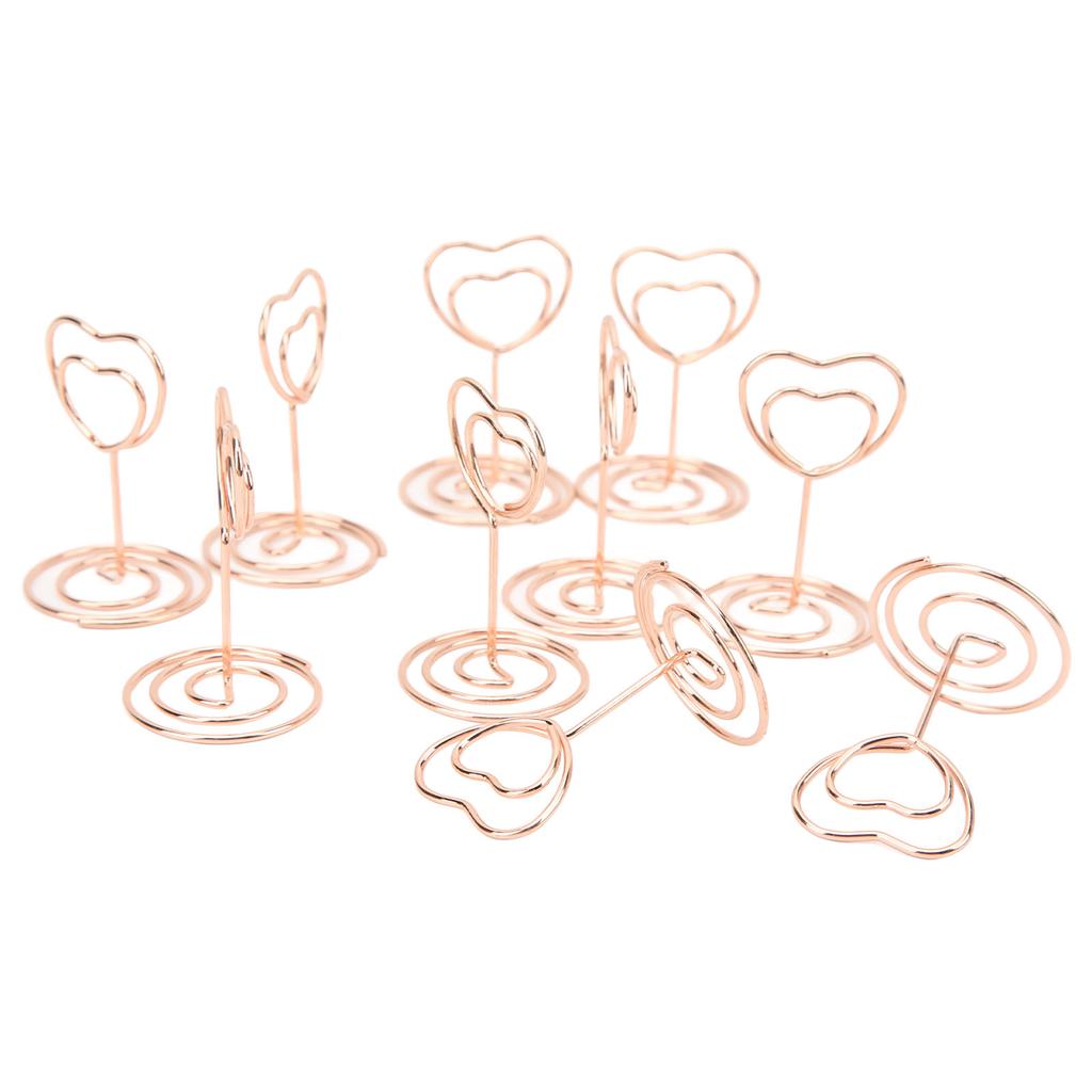 20Pcs Table Number Holder Heart Shaped Stable Sturdy Metal Widely Used Place Card Holder for Home School