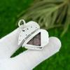 Natural Rhodonite Gemstone Indian Jewelry 925 Sterling Silver Pendant For Women