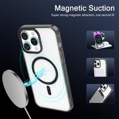 Роскошный беспроводной чехол для Magsafe для телефона iPhone 17 16 15 14 Pro Max Plus Прозрачный Магнитный Электроокрашенный Бампер