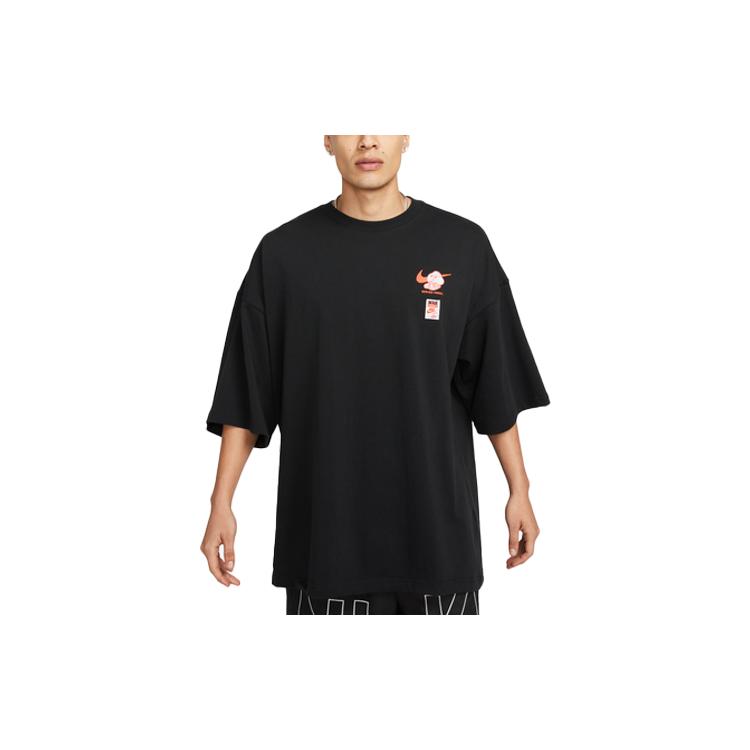 Nike Футболки Мужские Черные С Круглым Вырезом Умеренный Прямой Крой FB9808-010