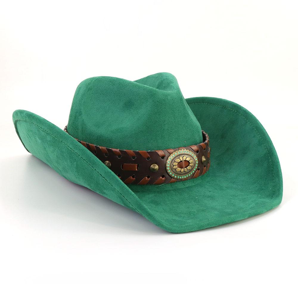 Замшевая шляпа Fedora Ковбойские шляпы в стиле вестерн Замшевая ковбойская шляпа в стиле вестерн Мужская и женская ковбойская шляпа с большими полями с каплевидным верхом