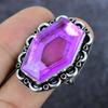 Натуральный Аметист Драгоценный Камень 925 Стерлинговое Серебро Ювелирное Кольцо Размер 9.5 G1u23