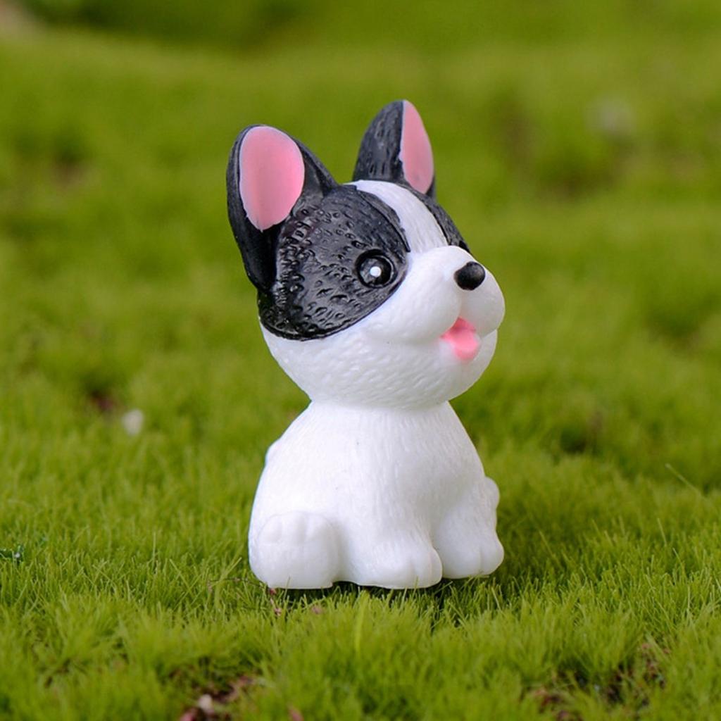 Home Decor Cute Mini Resin Puppy Statue Figurines Cake Decoration Animal Miniature Dog Ornament