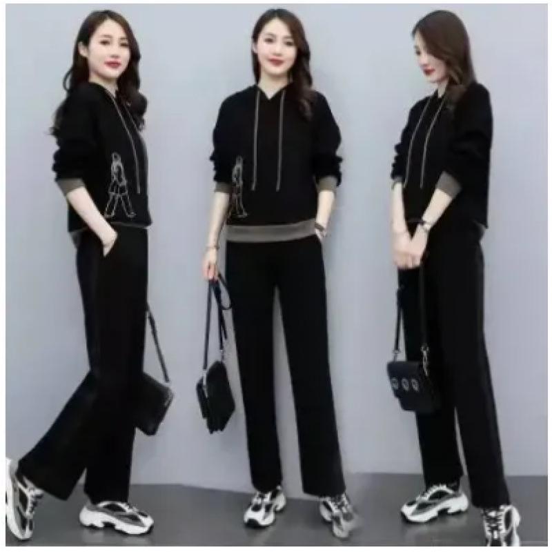 Спортивный костюм-тройка 2025 Весна-Осень, Свободный крой, Стройнящий, Повседневный – Модный, Омолаживающий и Трендовый