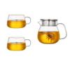 Nishida Teapot & Mugs (2 or 4-Piece Set), Heat-Resistant Glass with Strainer, Dishwasher Safe, Stylish, Simple, Nordic Design, Gift, Pitcher, Water
