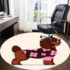 1pc Poodle, Floral Chair Carpet for Office, Non slip, Soft and Durable Office Rug