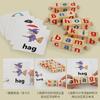 Wooden Children'S Early Education Puzzle Enlightenment Spell Word Cvc Vowel Letter Rotating Spell Word Toy