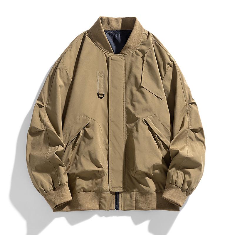 M-8XL Men's American Style Loose Baseball Jacket - Trendy Casual Spring/Autumn Outerwear