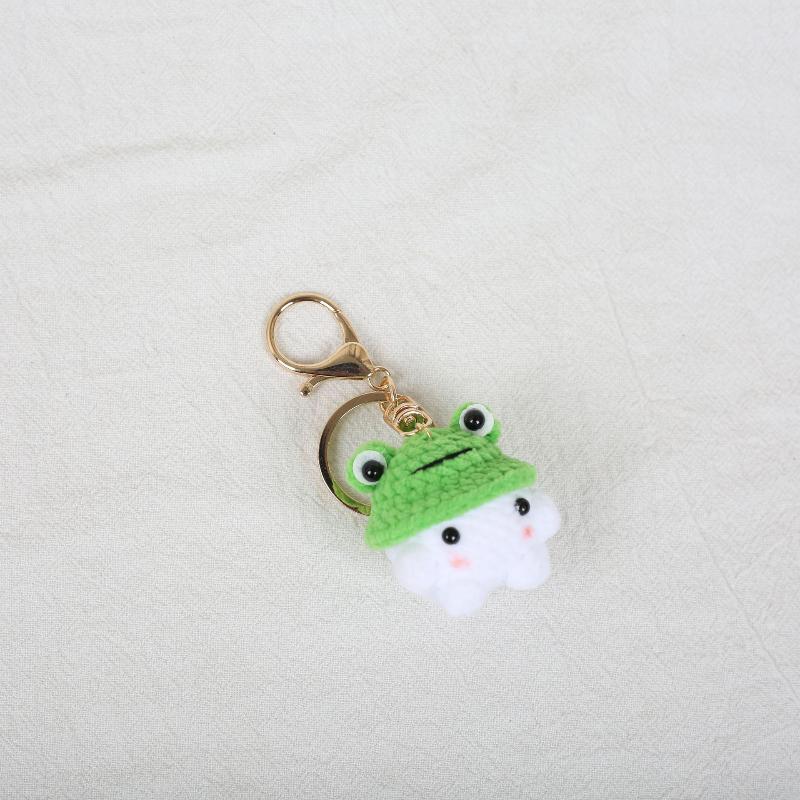 Creative Cute Small Animal Knitting Keychain Pendant Car Bag Decoration Funny Handmade Crochet Doll Ornaments Girls Gifts
