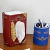 Book Style Tissue Box Holder Vintage European Designs Multifunctional Storage Organizer For Home Office Decoration