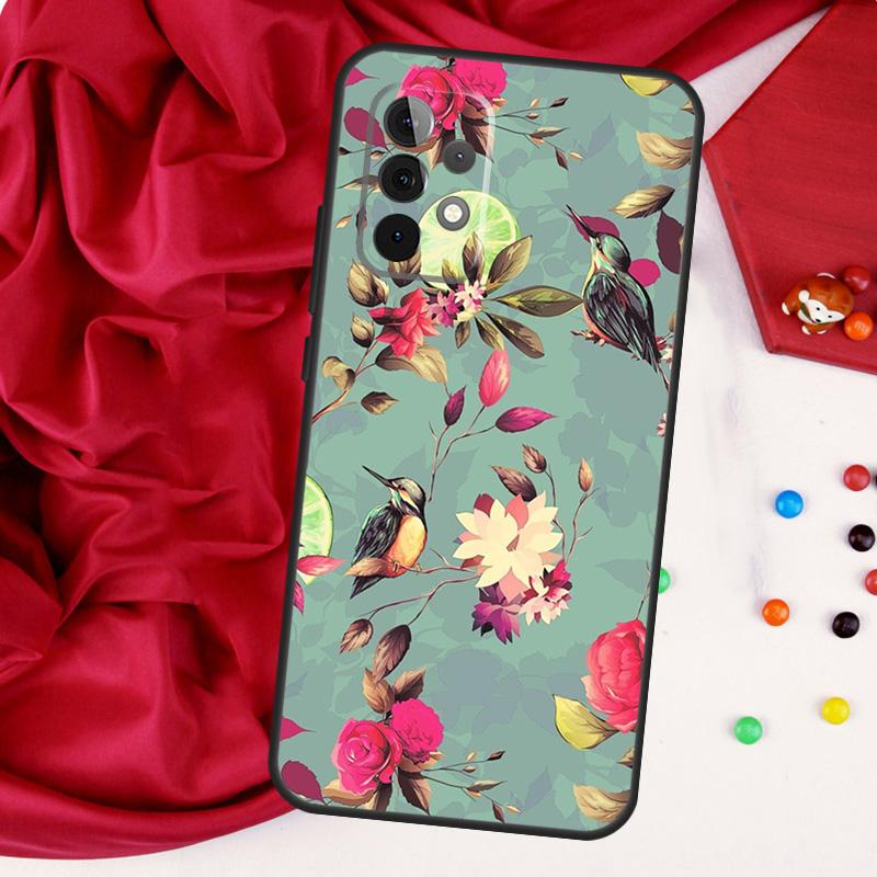 Садовые птицы Для Samsung Galaxy A15 A55 A53 A33 A35 A22 A32 A52 A54 A34 A14 A56 A36 A26 A16 A05 A06 Чехол
