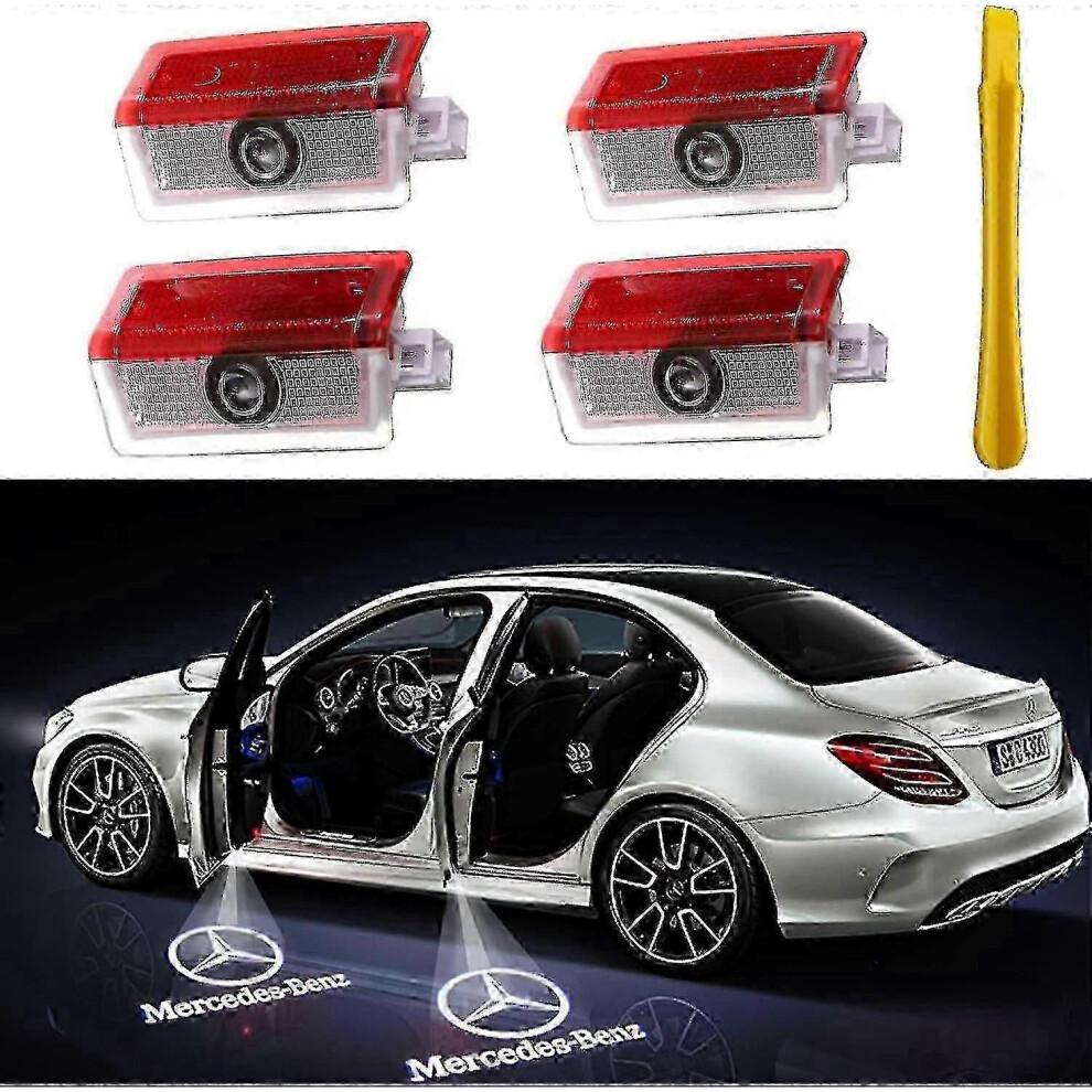 4 Pcs Car Door Light Logo Led Projector for Mercedes-benz A B C E M G Amg Gl Gla Glc Gle Gls Class W166 W176