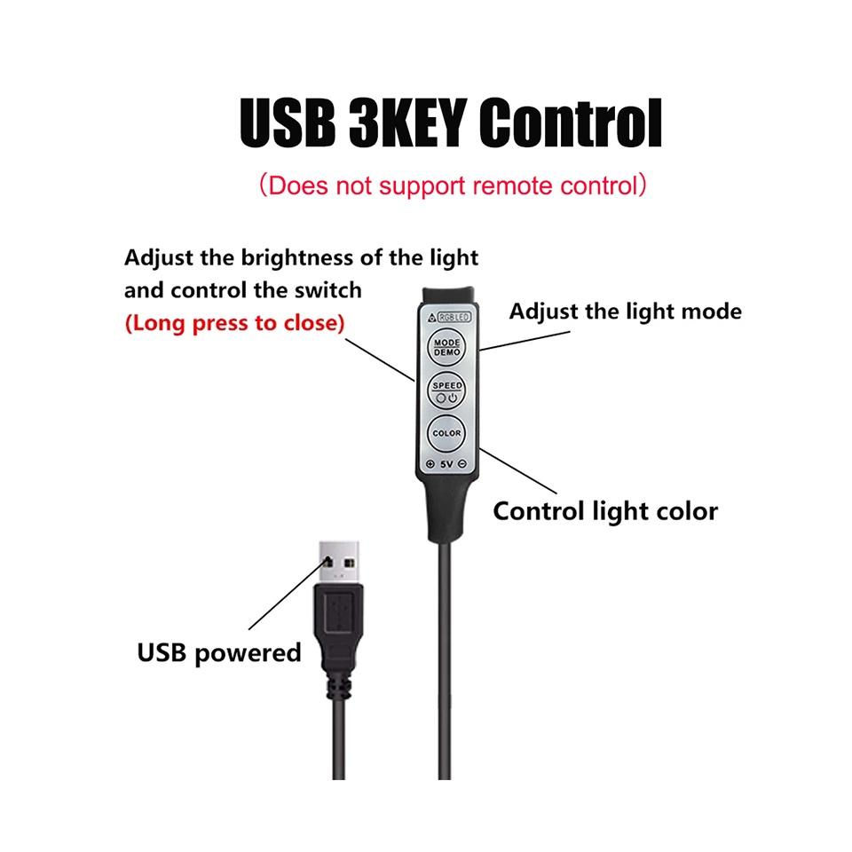 3-х клавишный USB Mini 5V RGB LED кабель контроллер диммер пульт дистанционного управления для 2835 5050 3528 RGB полосы света SMD лампы