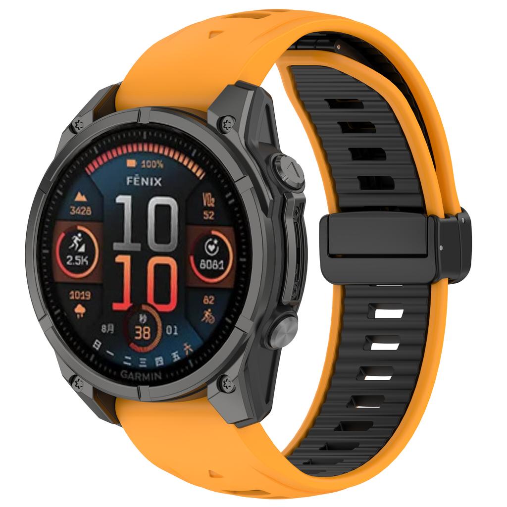 Ремешок для часов 20 мм для Garmin Fenix 8 43 мм/Descent MK3i/Fenix 7S Дышащий силиконовый ремешок с магнитной складной застежкой