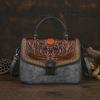 Handmade Embossed Women Leather Bag Vintage Handbag Versatile Shoulder & Crossbody Bags