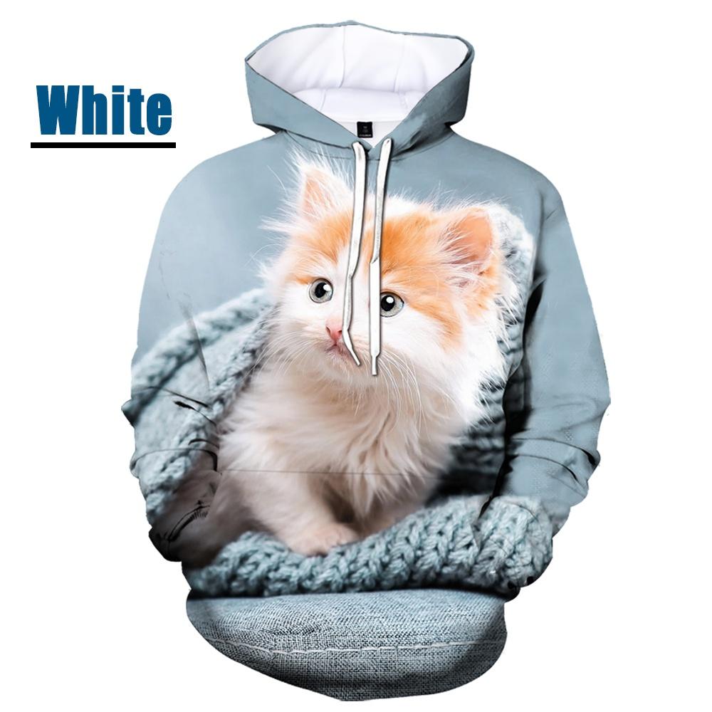 New Fashion Cat Hoodies 3D Animal Cat Printed Hoodie Casual Men Women Hooded Pullovers