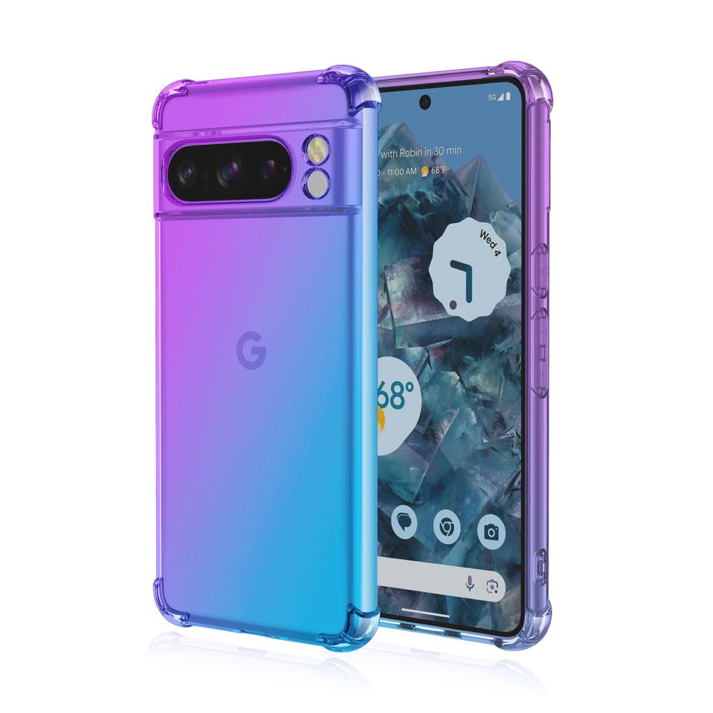 Clear Cute Gradient Phone Case Slim Anti Scratch Flexible TPU Cover Shockproof Protective Case for Google Pixel 4 XL 4a 5a 5G 6 Pro 7 8 9