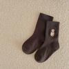 1 Pair Toddler Socks Korean Fashion Cartoon Bear Calf Sock for Kids Boy Girl Spring Autumn Soft Cotton School Sock for Baby