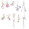 DIY Handmade Cute Phone Charm Y2K Women Five-pointed Star Pendant Bowknot Loves Lanyard Star Bead Keychain Accessories