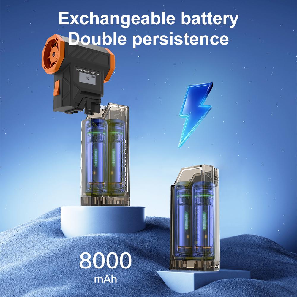 Съемный аккумулятор Мощный вентилятор 800000 об/мин Мощная воздуходувка Бесщеточный мини-турбовентилятор Сменный аккумулятор Электрическая сушилка