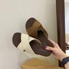 Retro White Slippers Women's Outerwear 2026  Summer Height Increase With Skirt Thick-soled Sandals Women Shoes