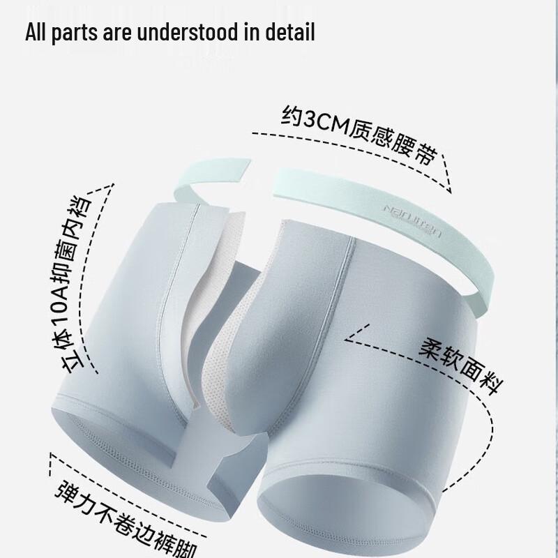 Мужские модальные шелковистые антибактериальные боксеры-слипы Nanjiren