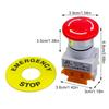Красный грибовидный кнопочный переключатель аварийной остановки с фиксацией, монтажное отверстие 22 мм, кнопка аварийной остановки 1НО