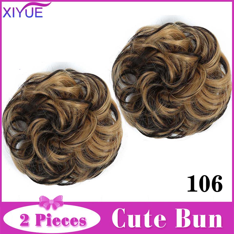2 шт., грязный пучок для волос, заколка для наращивания волос, вьющиеся волосы, пончик, искусственные волосы, шиньон, синтетические волосы, грязный шиньон для женщин, свадьба