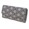 Inden Long Bundle Large Navy Blue X White Hydrangea Pattern [Indenya] Wallet, S, Capacity, Deerskin, Lacquer, 2310-14-174