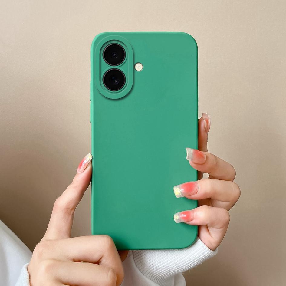 Чехол для Apple iPhone 16 Pro Max 16plus, однотонный узор, эстетичный стиль, жидкий силиконовый противоскользящий протектор экрана для iPhone, чехол-бампер Capas