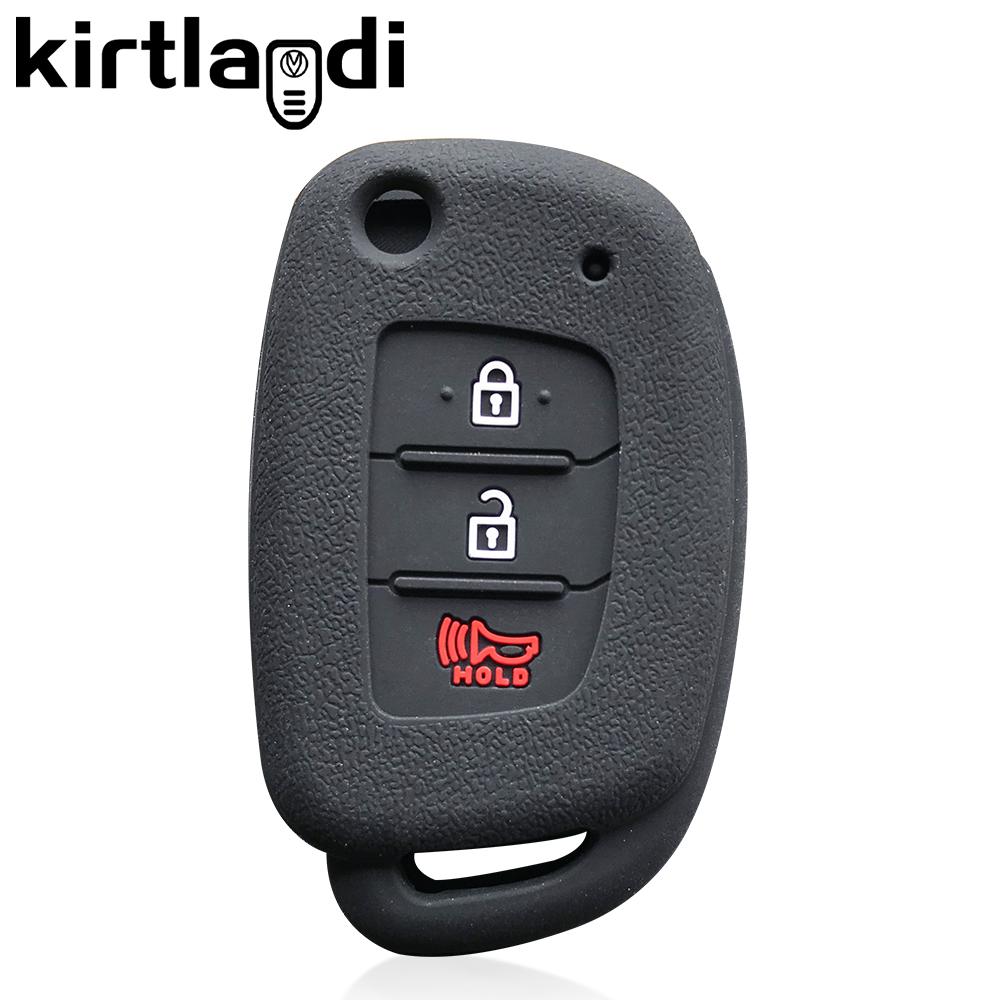 Чехол для ключей для Hyundai Accent Ix25 Tucson Ix35 2014 Elantra Creta Verna I40 I10 Solaris 2015 2016 2021 3-кнопочный силиконовый чехол для ключа