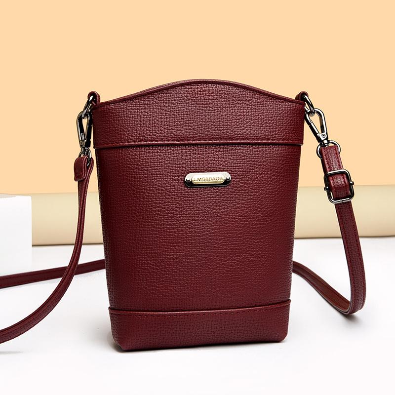 Mobile Phone Bag Female Messenger Mini Bag Solid Color Vertical Mobile Phone Bag 2025 New Foreign Style Lightweight Mobile Phone Small Satchel