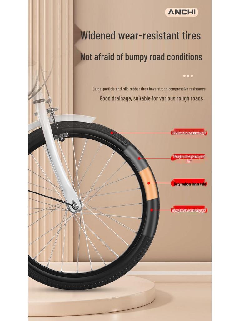 20-inch Folding Student Bicycle, Single/Variable-Speed, Portable Pedal Bike for Middle School Students