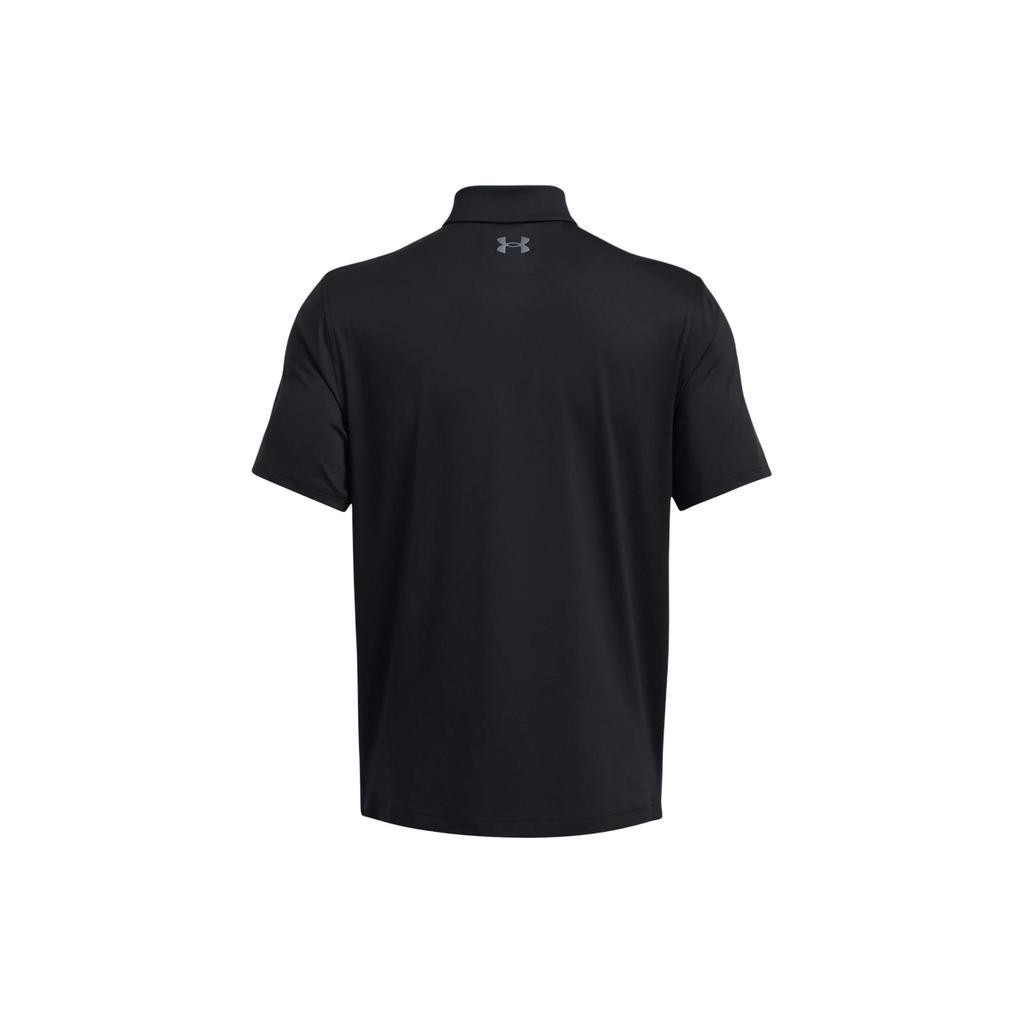 Under Armour Однотонная дышащая повседневная мужская футболка-поло с коротким рукавом и логотипом, топ, черный 1383714-001