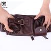 BULLCAPTAIN Real Leather Waist Packs Fanny Pack Belt Bag Phone Pouch Bags Travel Waist Pack Male Small Waist Bag Leather Pouch