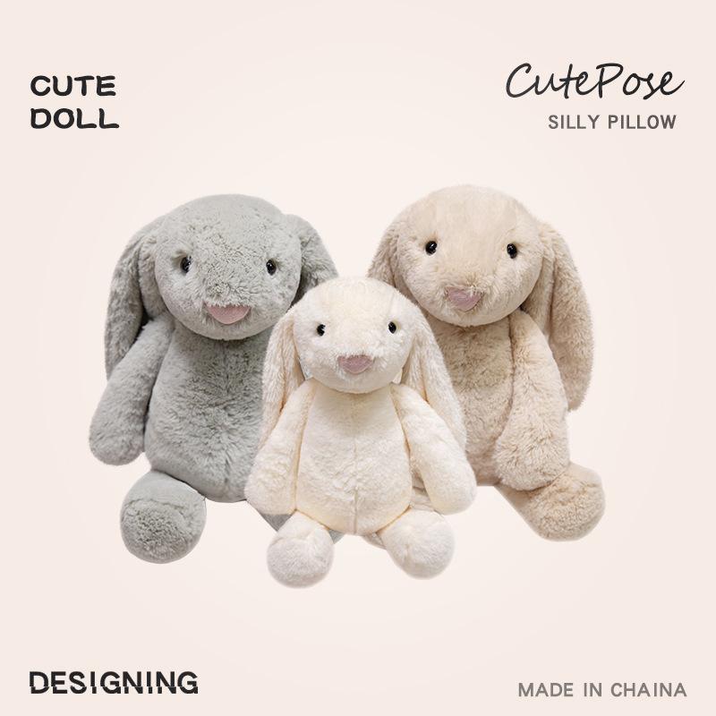 Soft Floppy Eared Rabbit Plush Toy Stuffed Animal Comfort Sleep Companion Gift for Girlfriend Cute Doll Pillow