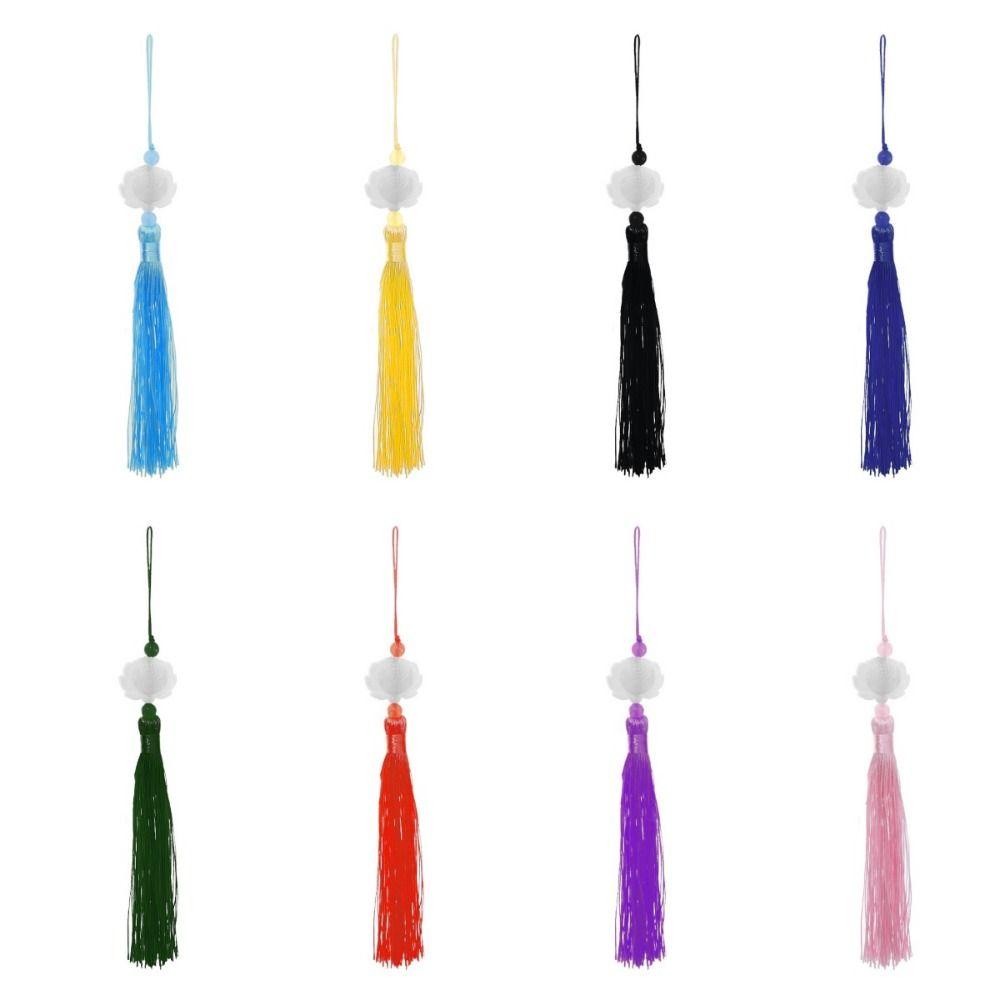 1 шт. в древнем китайском стиле, шелковые кисточки с узлом, кисточки в виде лотоса, кулон с кисточками, нефритовые бусины, кисточка