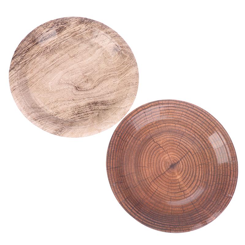 10 шт. 7-дюймовая ретро-имитация древесного зерна одноразовая посуда тарелка бумажный поднос украшение на день рождения праздничная вечеринка предмет домашнего обихода