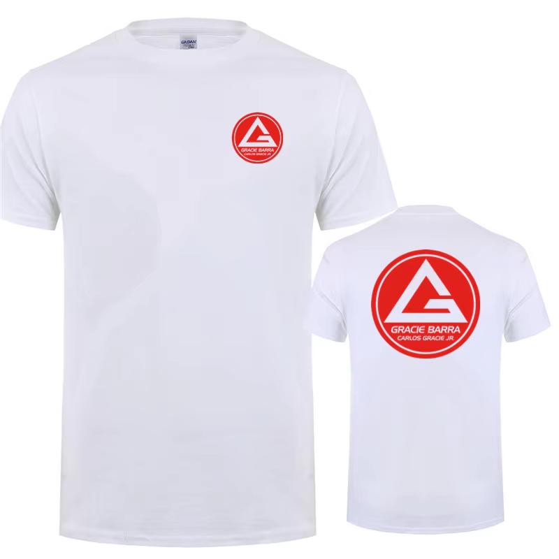 Gracie Barra Carlos GR Футболка Летняя Мужская с Коротким Рукавом из Хлопка с Круглым Вырезом Модная Крутая Футболка